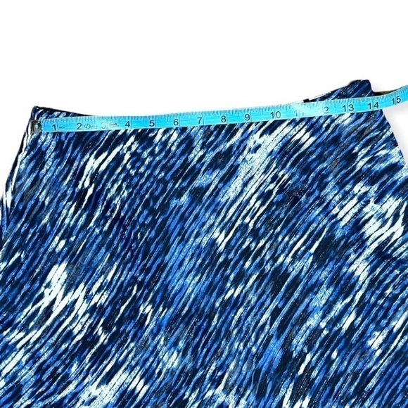 Jones NY Blue and Shimmer Silver Layered Midi Skirt sz 4 - Picture 8 of 11